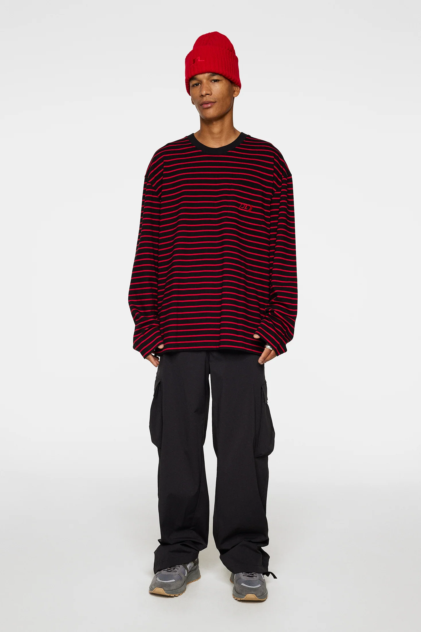 Walsh Stripe Long Sleeve Tee / Black - Image 4