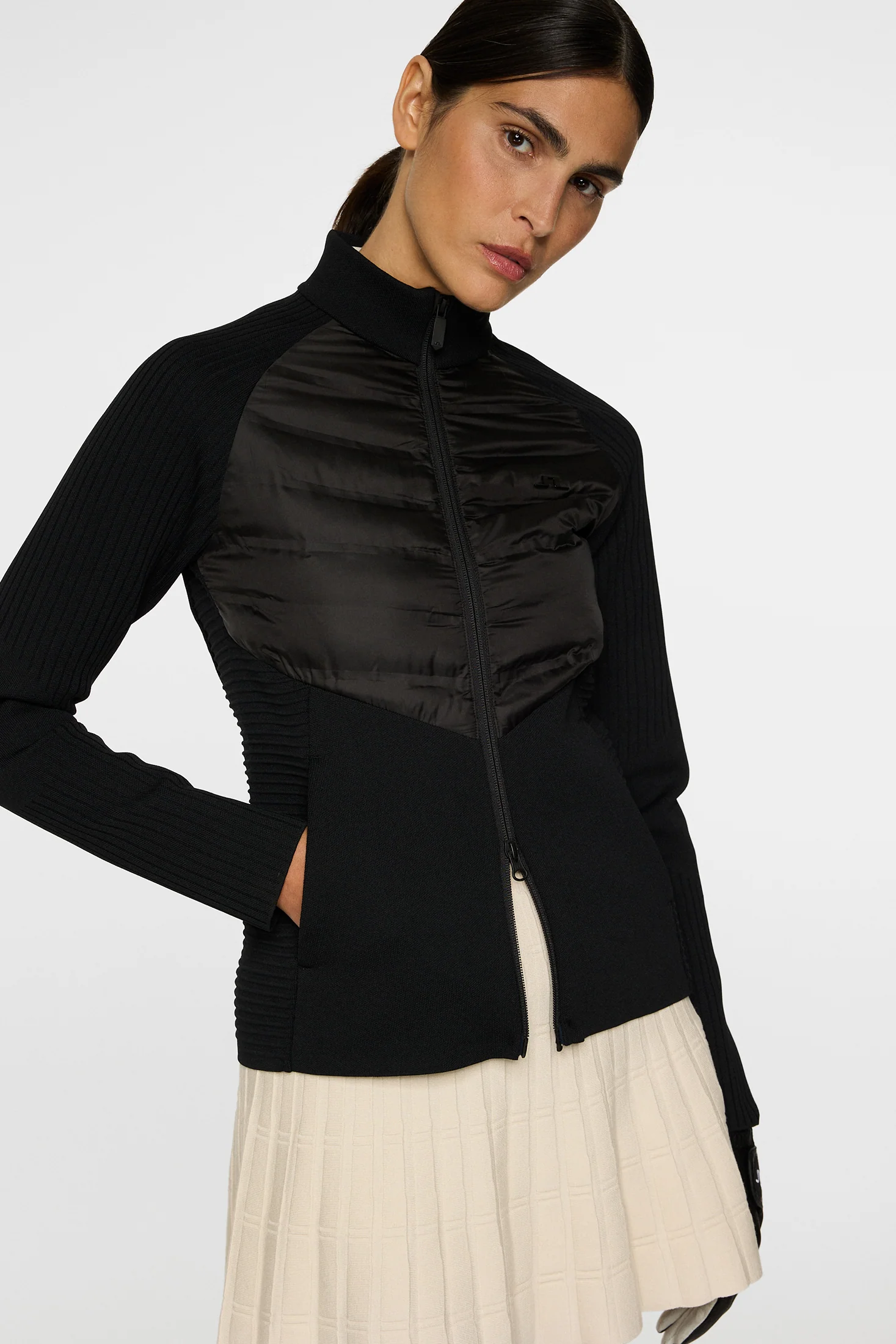 Wendy Tech Knit Zip Sweater / Black - Image 6