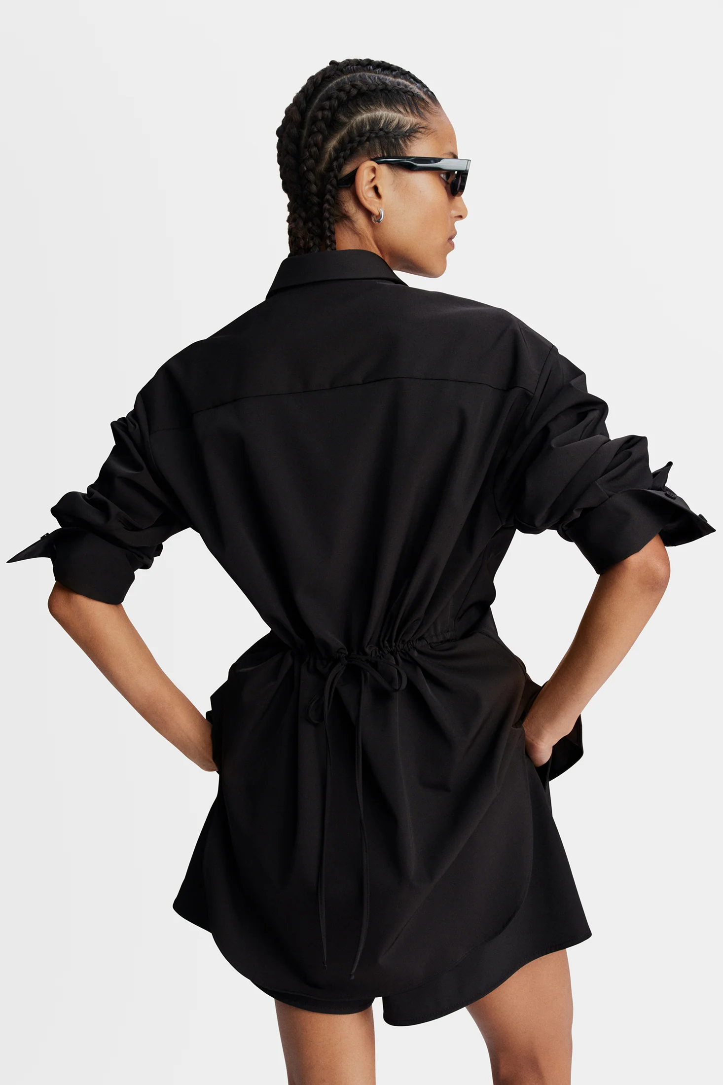 Willow Tech Drape Shirt / Black - Image 4