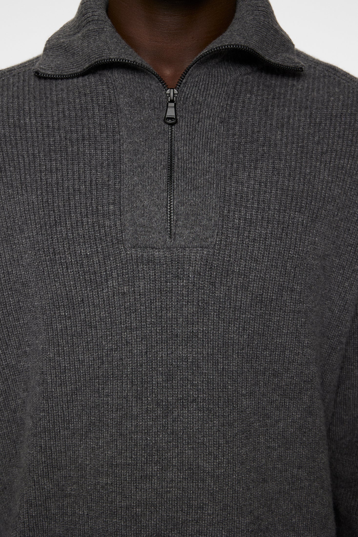 Wilmer Quarter Zip Knit / Mid Grey Melange - Image 6
