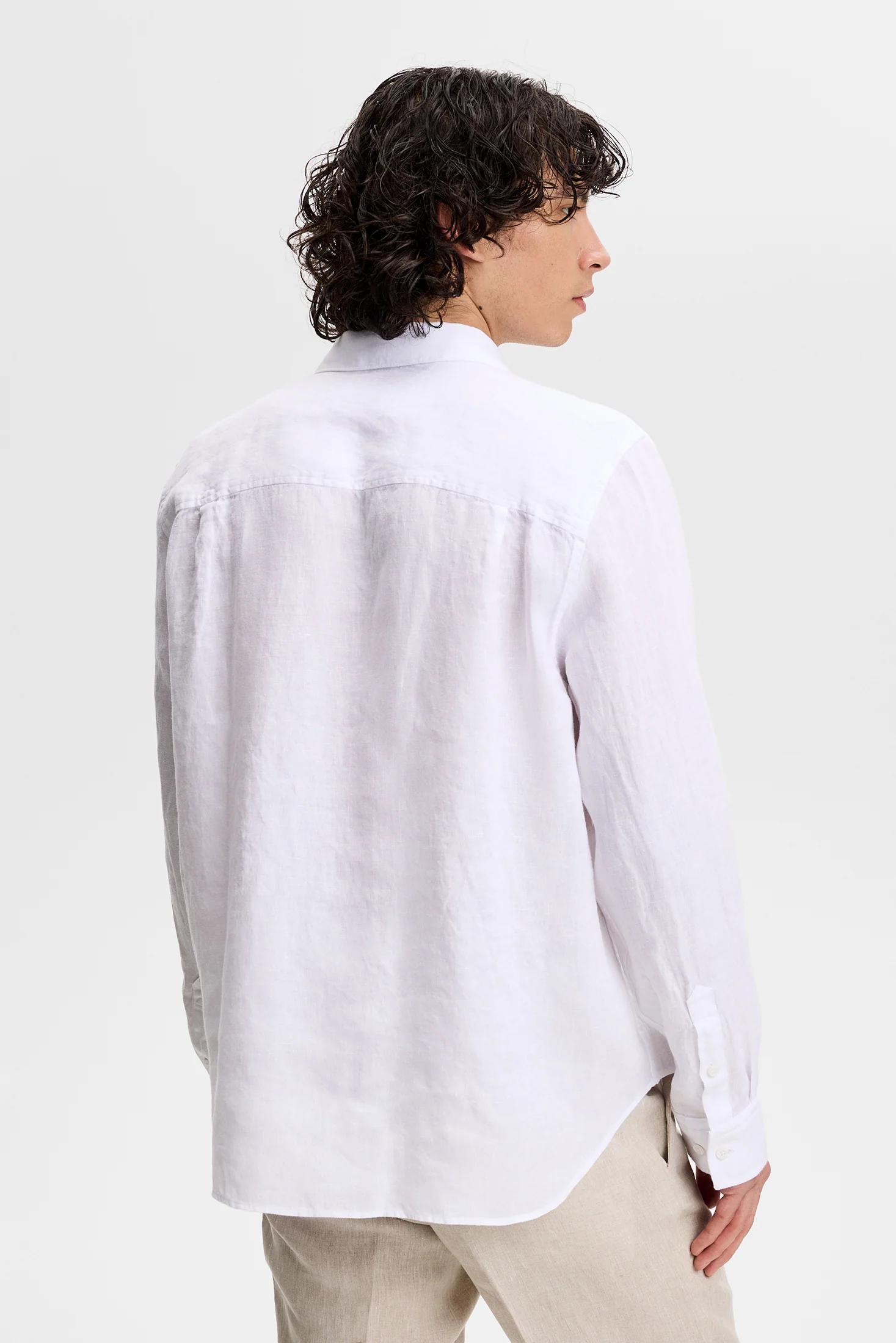 Zachary Clean Linen Shirt / White - Image 3