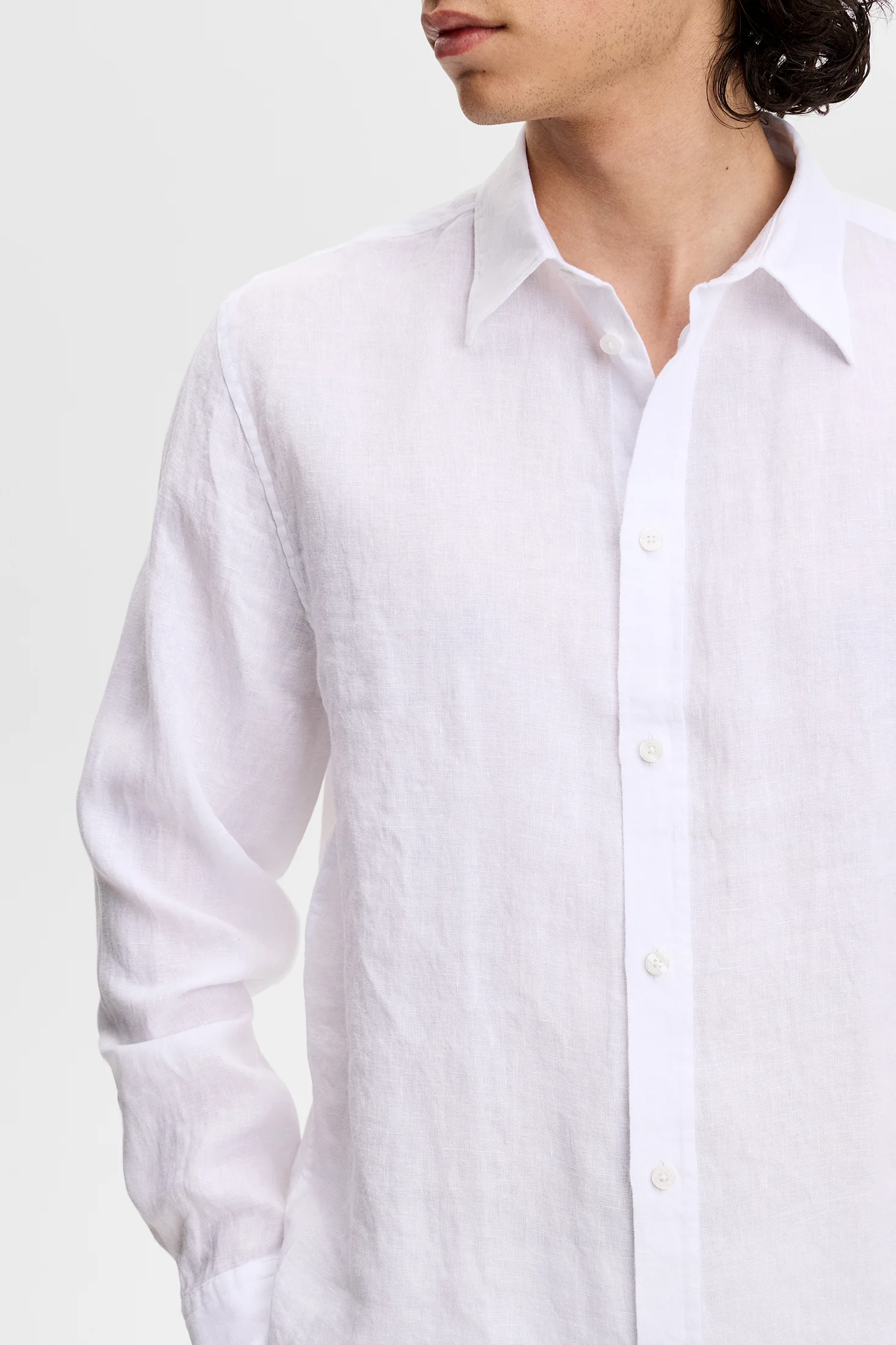 Zachary Clean Linen Shirt / White - Image 5
